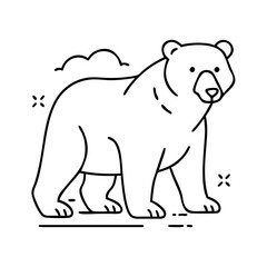 polar bear icon, polar bear line art - simple line art of polar bear, perfect for polar bear logos and icons