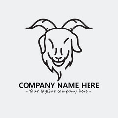 Head of goat illustration black and white for logo company vector image