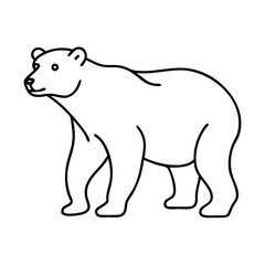 polar bear icon, polar bear line art - simple line art of polar bear, perfect for polar bear logos and icons