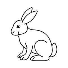 Obraz premium rabbit icon, rabbit line art - simple line art of rabbit, perfect for rabbit logos and icons
