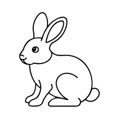 rabbit icon, rabbit line art - simple line art of rabbit, perfect for rabbit logos and icons