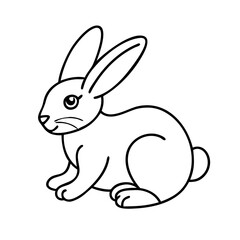 rabbit icon, rabbit line art - simple line art of rabbit, perfect for rabbit logos and icons