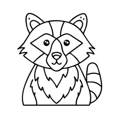 raccoon icon, raccoon line art - simple line art of raccoon, perfect for raccoon logos and icons