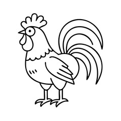 rooster icon, rooster line art - simple line art of rooster, perfect for rooster logos and icons