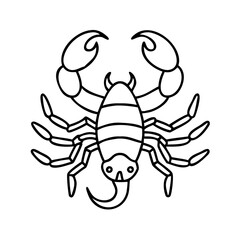 scorpion icon, scorpion line art - simple line art of scorpion, perfect for scorpion logos and icons