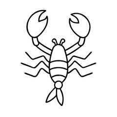 scorpion icon, scorpion line art - simple line art of scorpion, perfect for scorpion logos and icons