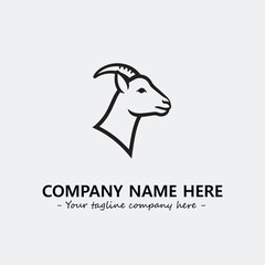 Head of goat illustration black and white for logo company vector image