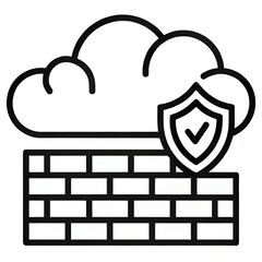 Icono de firewall para plataforma en la nube