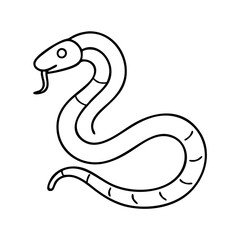 snake icon, snake line art - simple line art of snake, perfect for snake logos and icons
