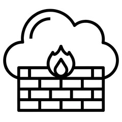 Icono de firewall para plataforma en la nube