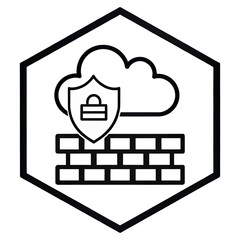 Icono de firewall para plataforma en la nube