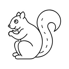 squirrel icon, squirrel line art - simple line art of squirrel, perfect for squirrel logos and icons