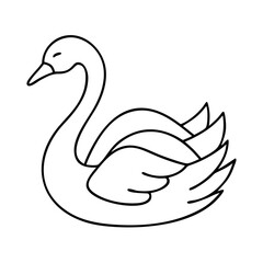swan icon, swan line art - simple line art of swan, perfect for swan logos and icons