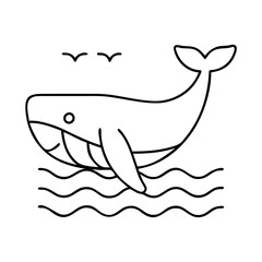 whale icon, whale line art - simple line art of whale, perfect for whale logos and icons
