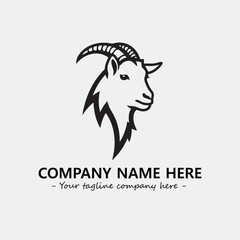 Head of goat illustration black and white for logo company vector image
