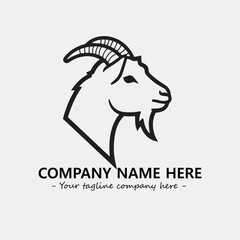 Head of goat illustration black and white for logo company vector image
