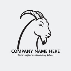 Head of goat illustration black and white for logo company vector image