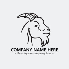 Head of goat illustration black and white for logo company vector image