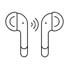 earbuds icon, earbuds line art - simple line art of earbuds, perfect for earbuds logos and icons