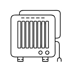 electric heater icon, electric heater line art - simple line art of electric heater, perfect for electric heater logos and icons