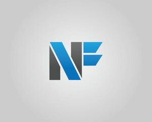 NF Abstract Lettermark Logo Design Minimalist Modern Vector Template.