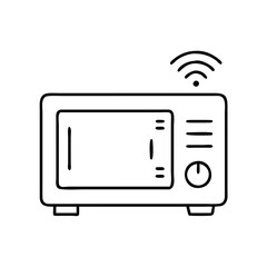 microwave oven icon, microwave oven line art - simple line art of microwave oven, perfect for microwave oven logos and icons