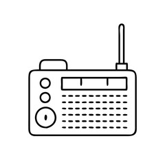portable radio icon, portable radio line art - simple line art of portable radio, perfect for portable radio logos and icons
