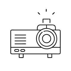 projector icon, projector line art - simple line art of projector, perfect for projector logos and icons