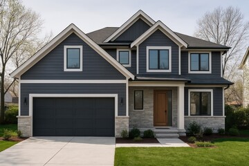 Fototapeta premium Modern suburban home exterior view.