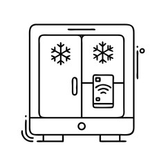 smart refrigerator screen icon, smart refrigerator screen line art - simple line art of smart refrigerator screen, perfect for smart refrigerator screen logos and icons