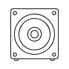 subwoofer icon, subwoofer line art - simple line art of subwoofer, perfect for subwoofer logos and icons