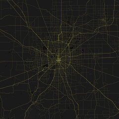 Indianapolis, Indiana, United States Road Map 