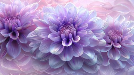 Obraz premium A vibrant display of large purple flowers with soft petals and a dreamy background.