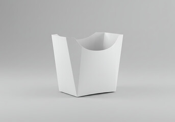 White french fries container mockup blank fast food packaging template