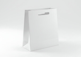 White paper bag mockup blank shopping bag isolated studio shot design