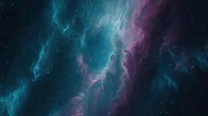 Cosmic nebulae swirling in deep space.  Vast, ethereal clouds of gas and dust