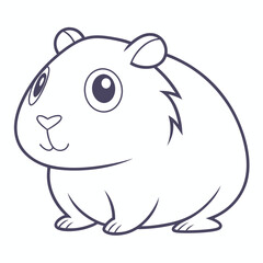 Guinea Pig Clipart Black and White Rodent Silhouette