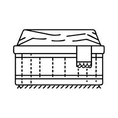 blanket chest icon, blanket chest line art - simple line art of blanket chest, perfect for blanket chest logos and icons