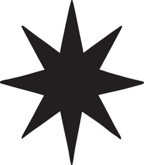 Obraz premium Black color eight pointed star silhouette 