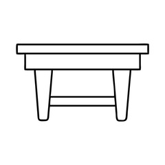 coffee table icon, coffee table line art - simple line art of coffee table, perfect for coffee table logos and icons