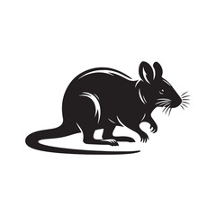 Kangaroo Rat Silhouette - Minimalist Kangaroo Rat - Kangaroo Rat Design - Illustration Of  Kangaroo Rat.