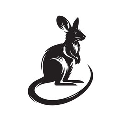 Kangaroo Rat Silhouette - Minimalist Kangaroo Rat - Kangaroo Rat Design - Illustration Of  Kangaroo Rat.