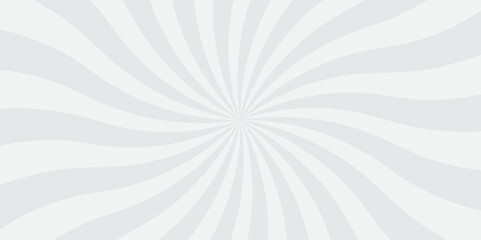 Abstract white and gray retro with sunburst pattern design. Vintage sunrays illustration swirl grunge spiral line. sun beam vector banner design and comic burst gradient concept pattern.