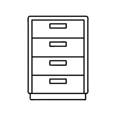 filing cabinet icon, filing cabinet line art - simple line art of filing cabinet, perfect for filing cabinet logos and icons
