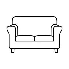 loveseat icon, loveseat line art - simple line art of loveseat, perfect for loveseat logos and icons
