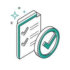 Task Completion Checkmark Icon for Project Management Apps, Productivity Tools, Educational Materials, To-Do Lists, and Quality Assurance Documentation
