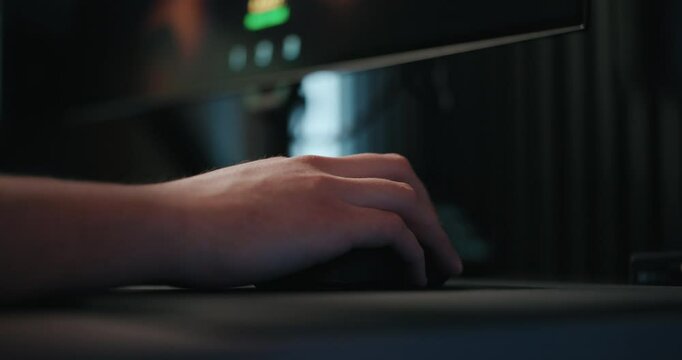 Video game live streamer&rsquo;s hands moving a keyboard and mouse