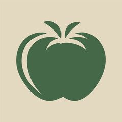 Green color tomato icon design, vector illustration.