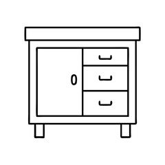 side cabinet icon, side cabinet line art - simple line art of side cabinet, perfect for side cabinet logos and icons