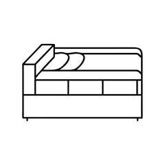 trundle bed icon, trundle bed line art - simple line art of trundle bed, perfect for trundle bed logos and icons